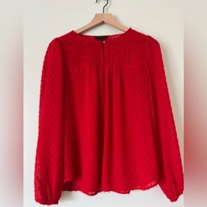 Banana republic factory red sheer blouse. Excellent condition.